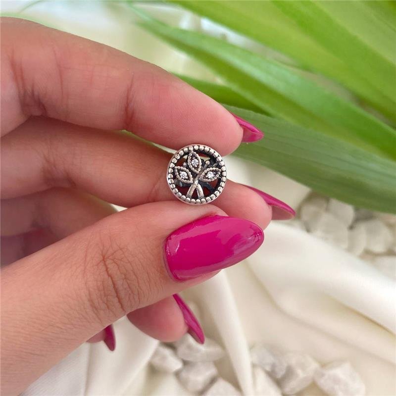 BERLOQUE PRATA 925 RAMINHOS FOLHAS COM PEDRA