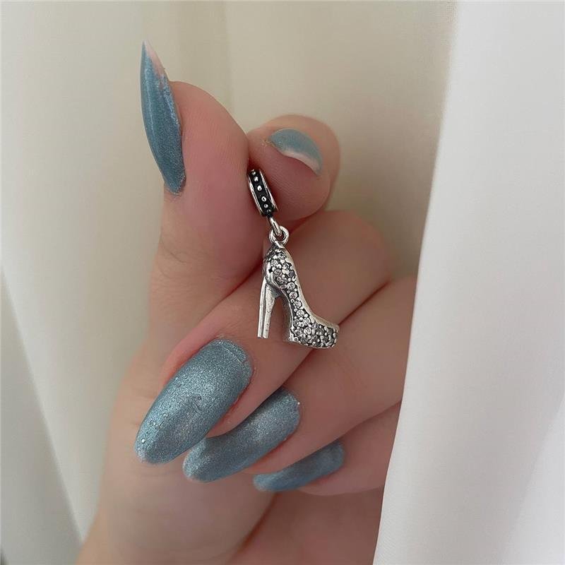 BERLOQUE PRATA 925 SAPATO SALTO CRAVEJADO DE ZIRCÔNIA