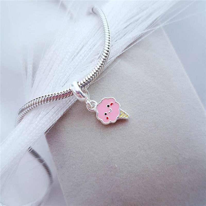 BERLOQUE PRATA 925 SORVETE CASQUINHA ROSA 