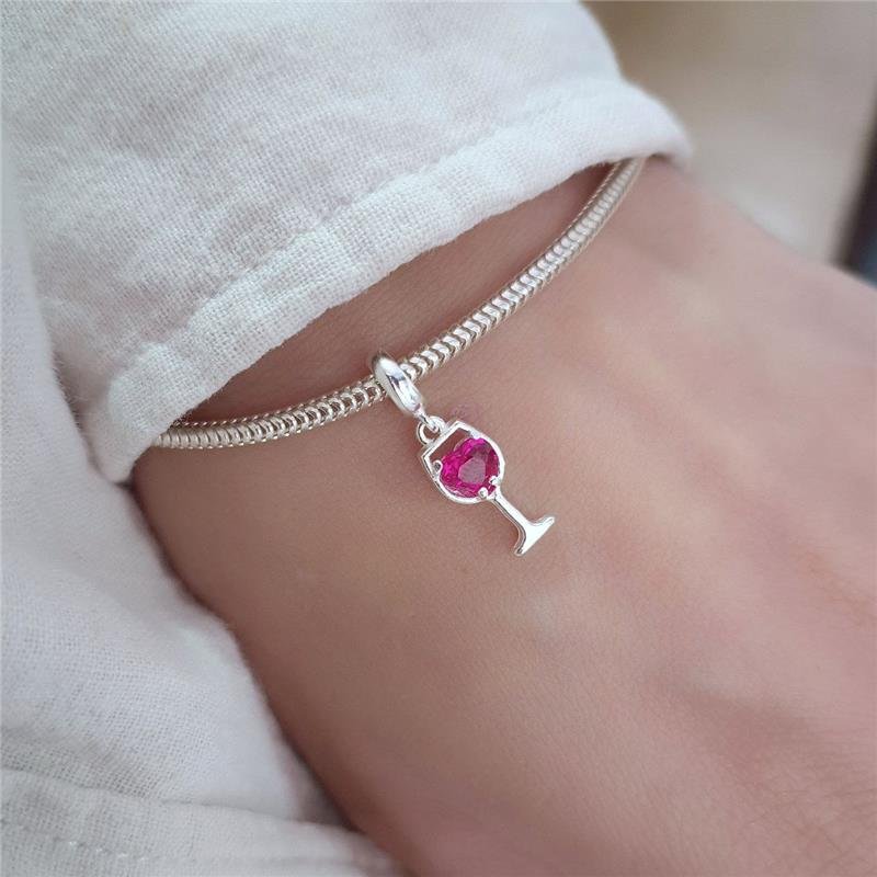  BERLOQUE PRATA 925 TAÇA DE VINHO ZIRCONIA VERMELHA