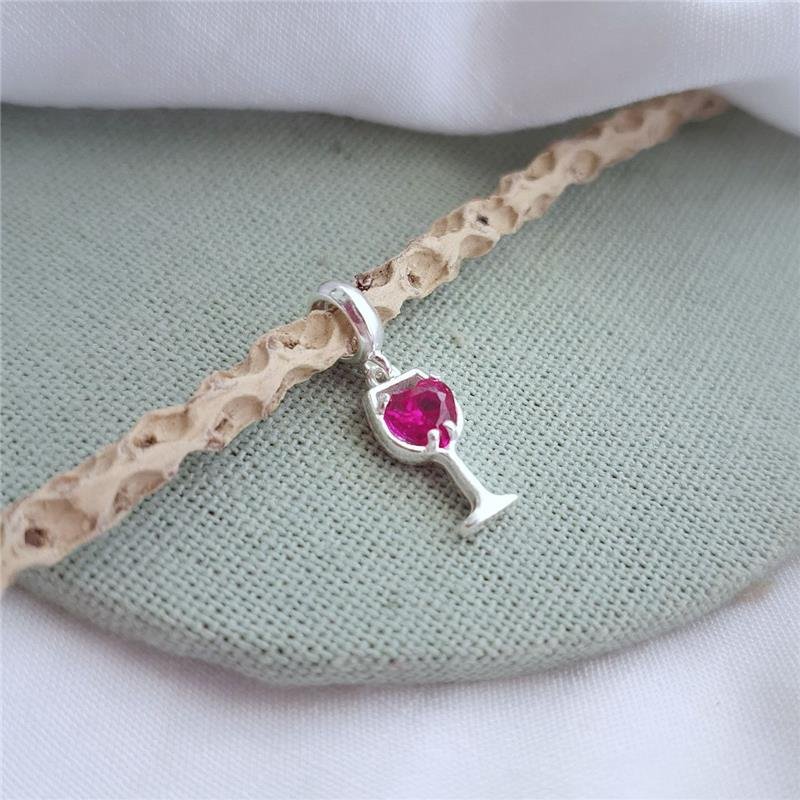  BERLOQUE PRATA 925 TAÇA DE VINHO ZIRCONIA VERMELHA