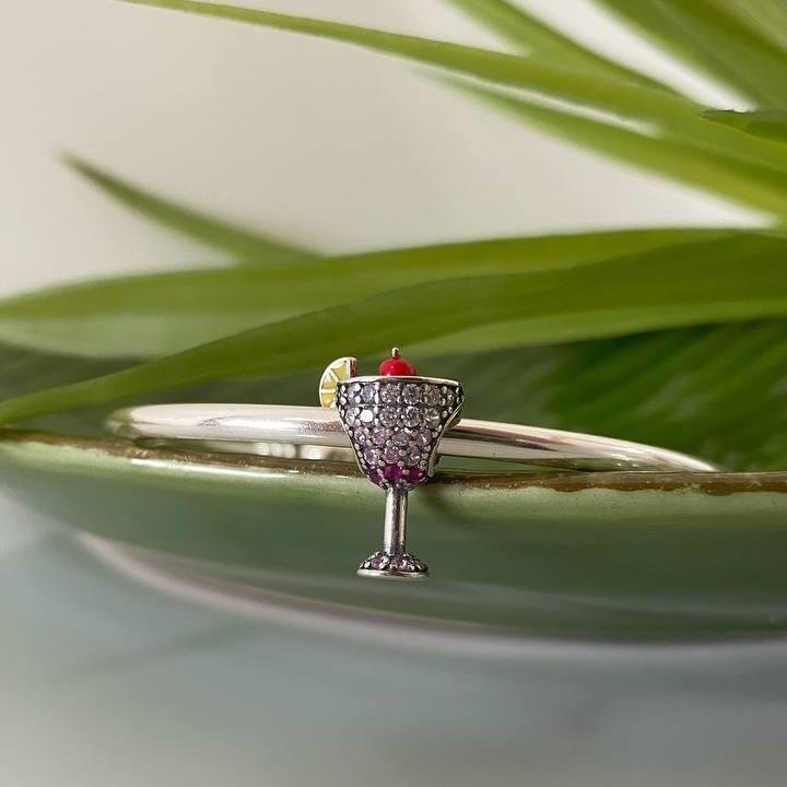 BERLOQUE PRATA 925 TAÇA DRINK COM PEDRA