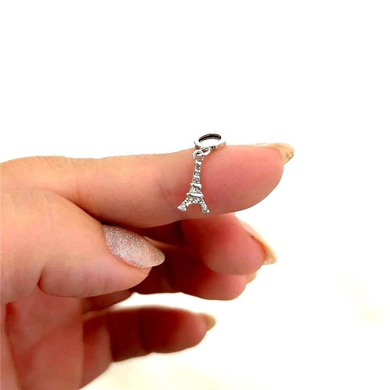  BERLOQUE PRATA 925 TORRE EIFFEL CRAVEJADO