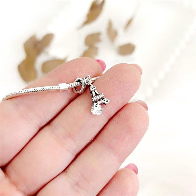 BERLOQUE PRATA 925 TORRE EIFFEL PONTO LUZ CRAVEJADO