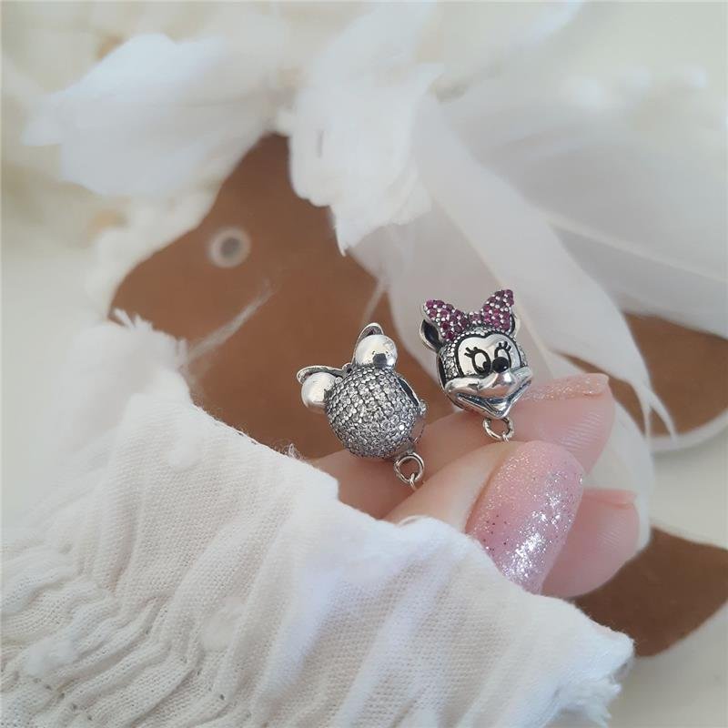 BERLOQUE PRATA 925 TRAVA CORRENTE MINNIE COM PEDRA