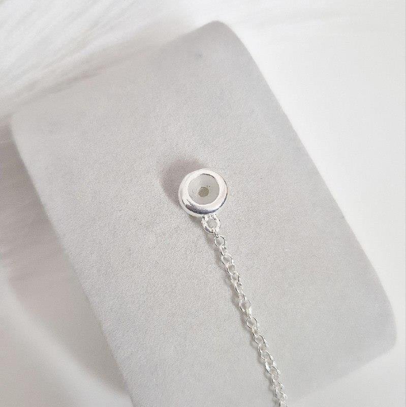 BERLOQUE PRATA 925 TRAVA CORRENTE SILICONE