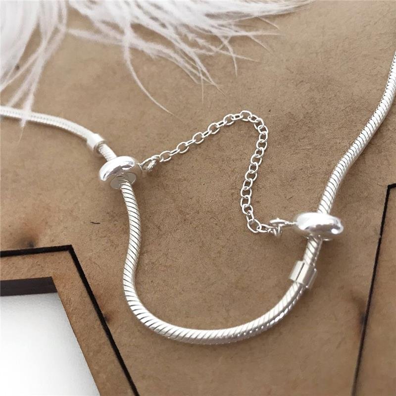 BERLOQUE PRATA 925 TRAVA DE SILICONE COM CORRENTE