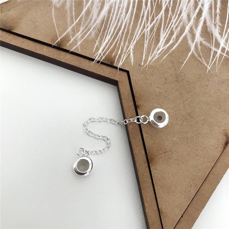 BERLOQUE PRATA 925 TRAVA DE SILICONE COM CORRENTE