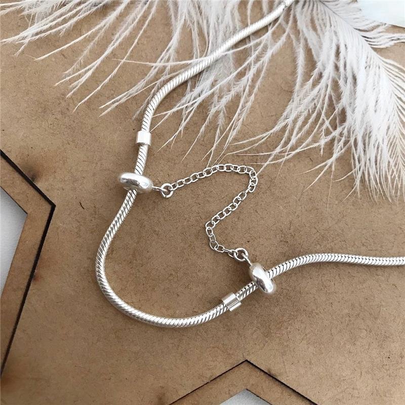 BERLOQUE PRATA 925 TRAVA DE SILICONE COM CORRENTE