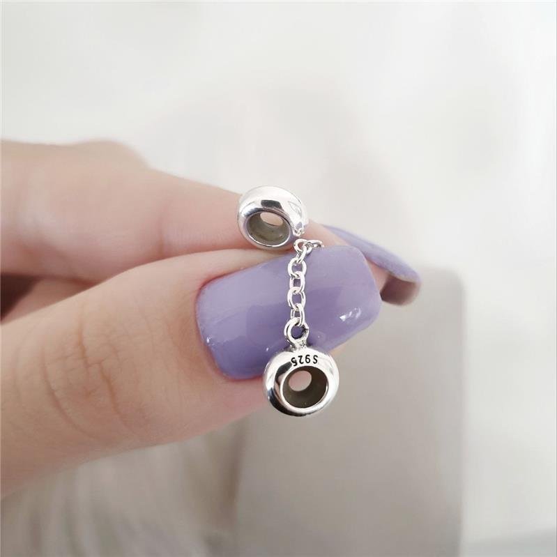 BERLOQUE PRATA 925 TRAVA DE SILICONE COM CORRENTE