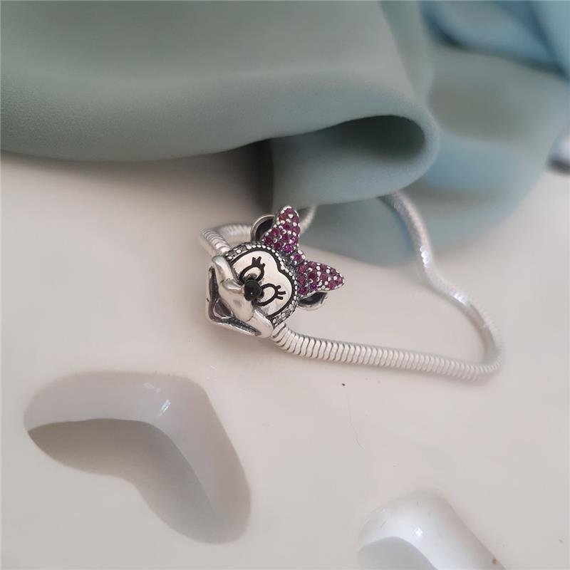 BERLOQUE PRATA 925 TRAVA MINNIE COM PEDRA