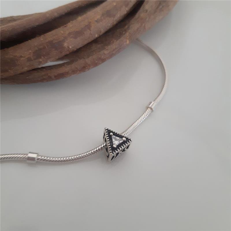 BERLOQUE PRATA 925 TRIÂNGULO COM ZIRCÔNIA 