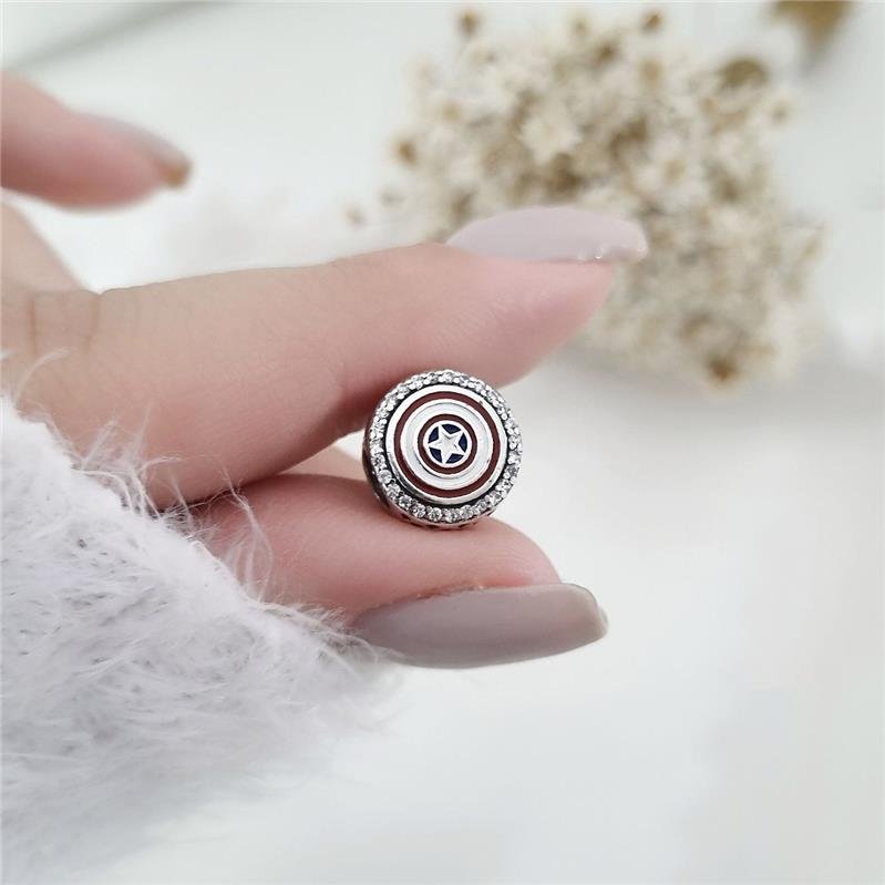 BERLOQUE PRATA 925 VINGADORES ESCUDO CAPITÃO AMERICA