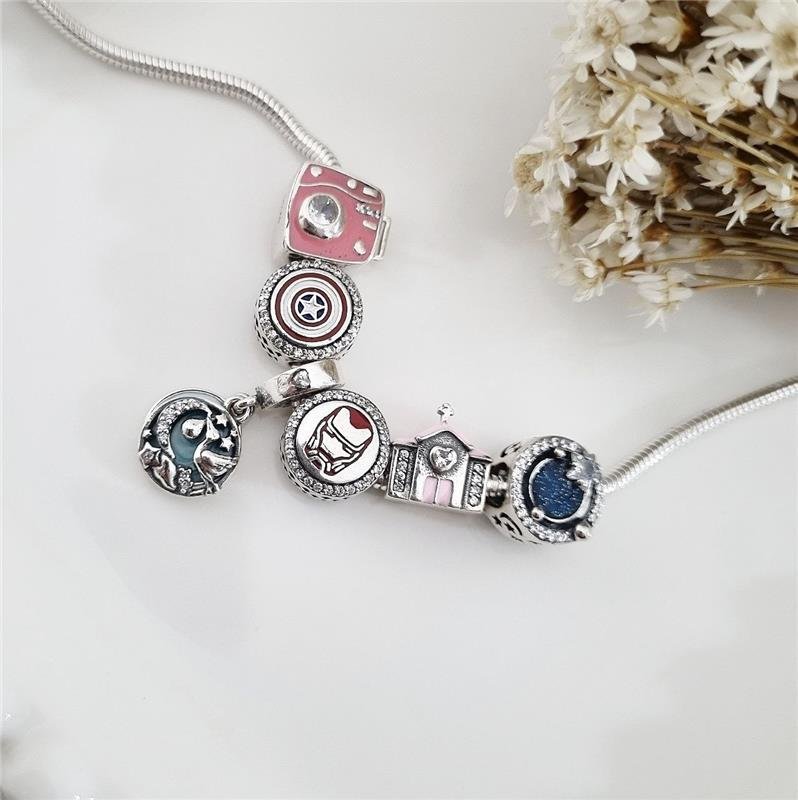 BERLOQUE PRATA 925 VINGADORES ESCUDO CAPITÃO AMERICA