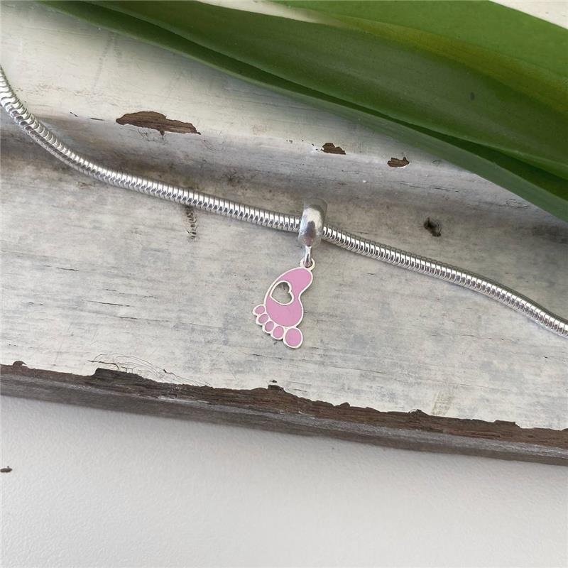 BERLOQUE PRATA 925 PEZINHO BEBÊ ROSA