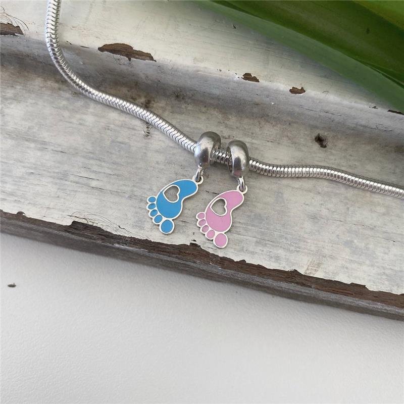 BERLOQUE PRATA 925 PEZINHO BEBÊ ROSA