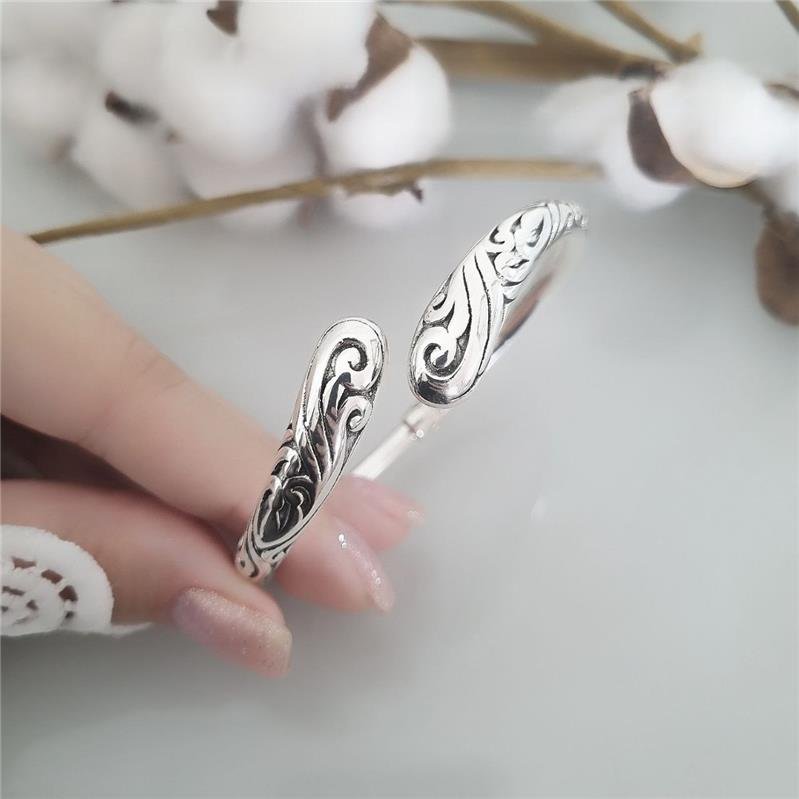 BRACELETE PRATA 925 ABERTO ARABESCOS