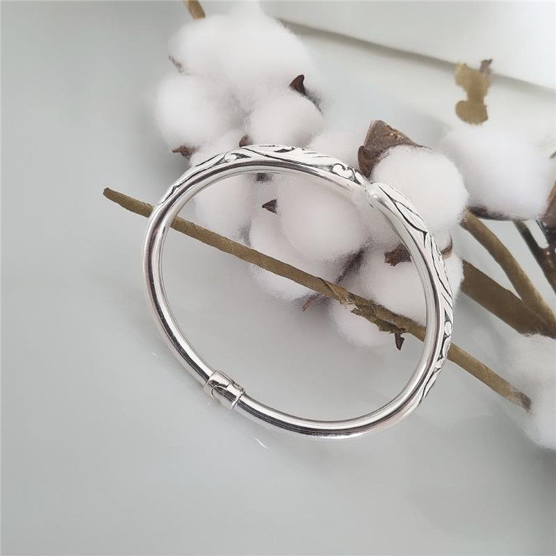 BRACELETE PRATA 925 ABERTO ARABESCOS