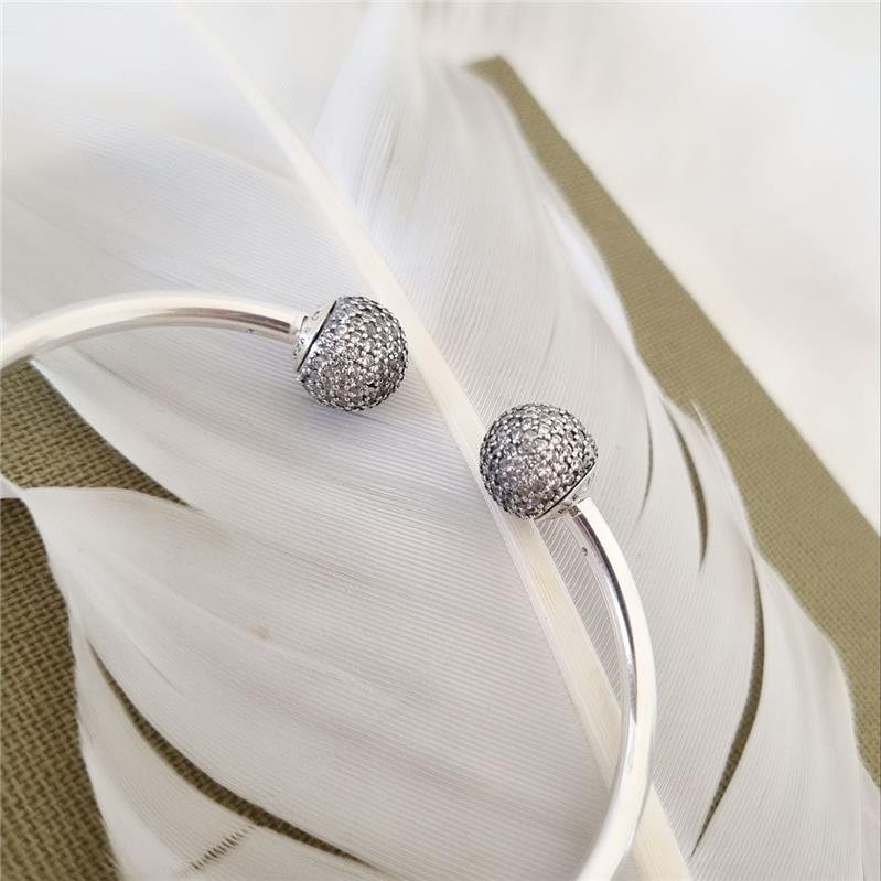 BRACELETE PRATA 925 ABERTO CRAVEJADO COM ZIRCÔNIA