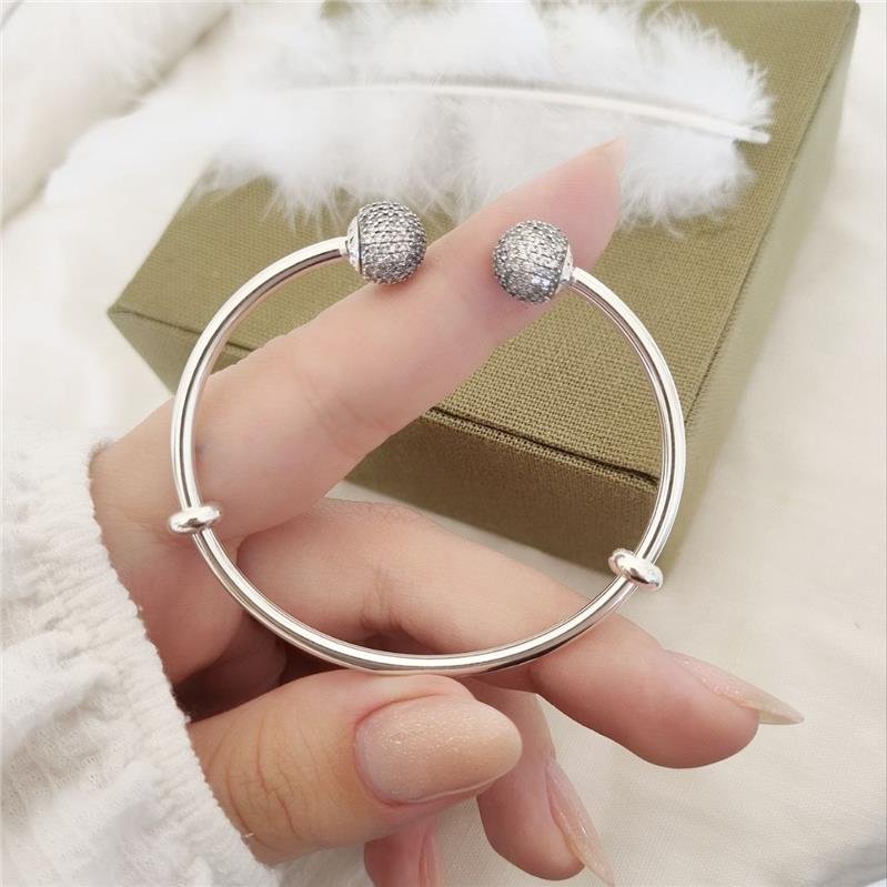 BRACELETE PRATA 925 ABERTO CRAVEJADO COM ZIRCÔNIA