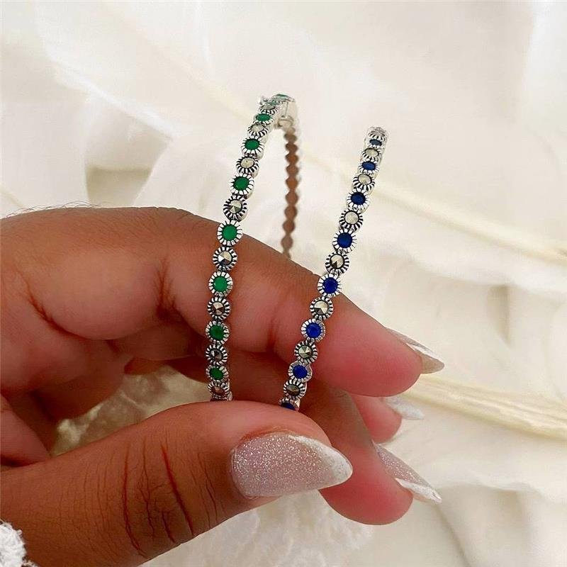 BRACELETE PRATA 925 BOLINHAS PEDRA NATURAL 1X1