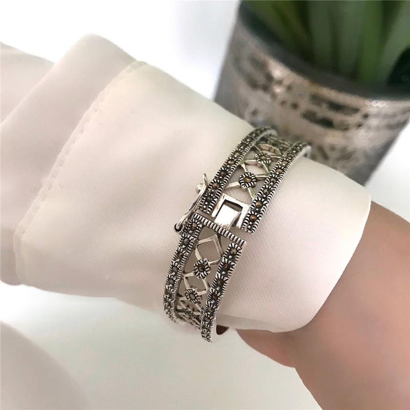 BRACELETE PRATA 925 LOSANGOS COM MARCASSITA