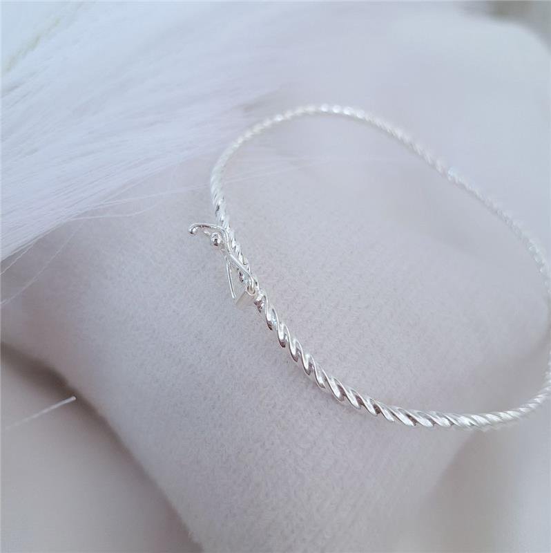 BRACELETE PRATA 925 ONDULADO TORCIDO