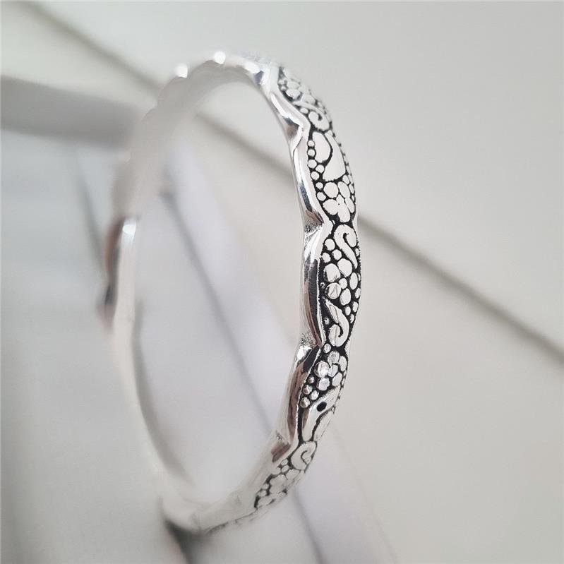 BRACELETE PRATA 925 REDONDO TRABALHADO