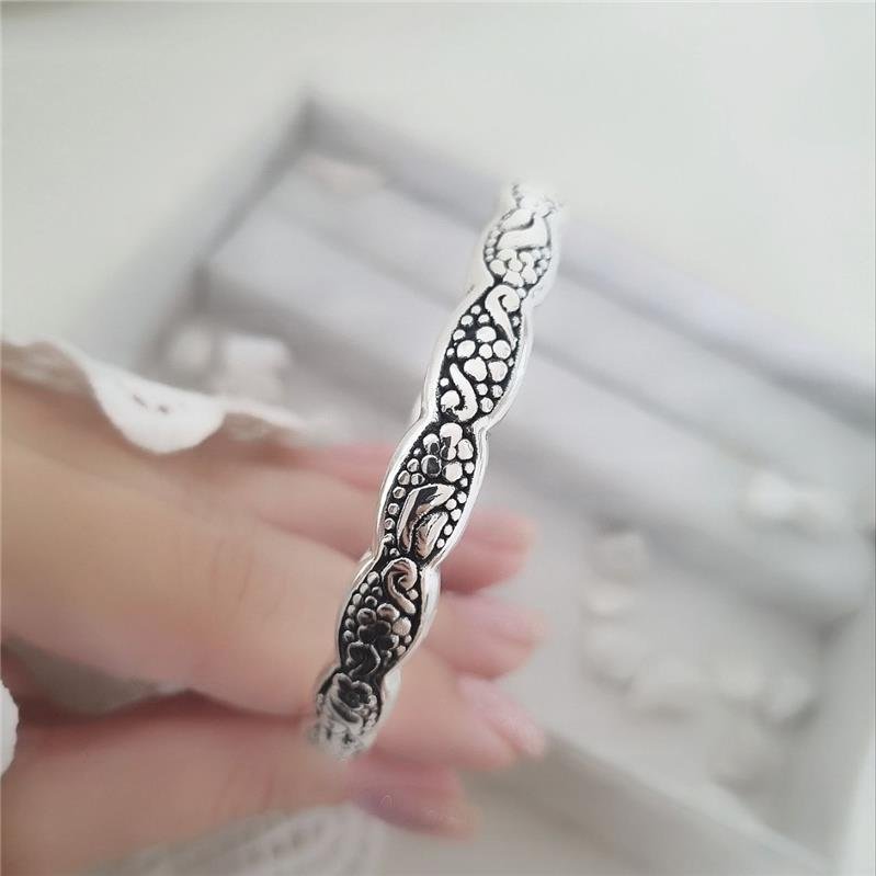 BRACELETE PRATA 925 REDONDO TRABALHADO