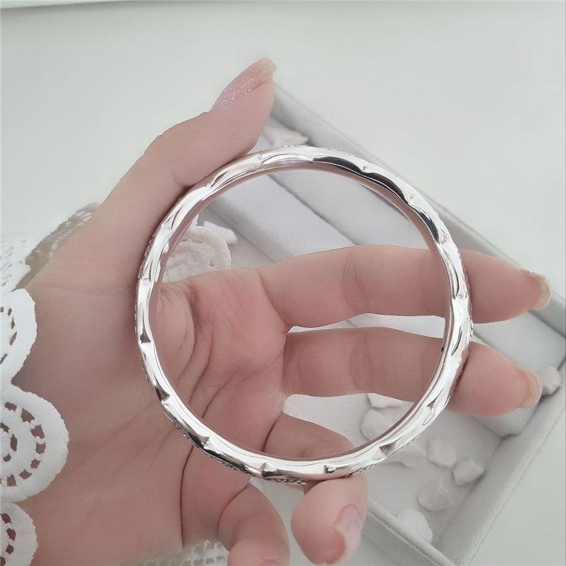 BRACELETE PRATA 925 REDONDO TRABALHADO