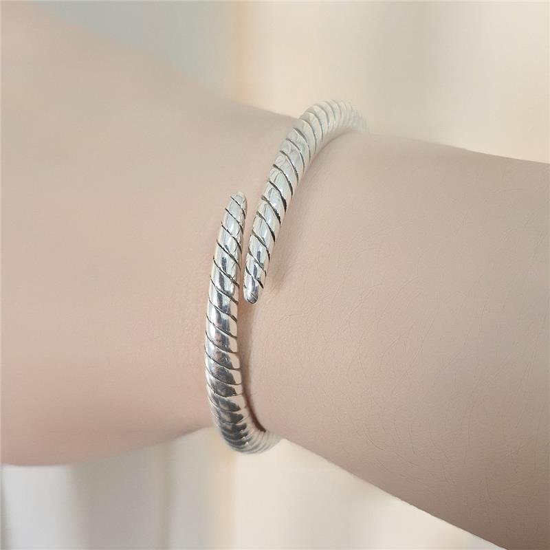 BRACELETE PRATA 925 REGULÁVEL ESPIRAL