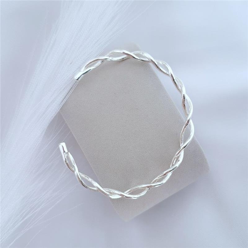 BRACELETE PRATA 925 TORCIDO 2 LINHAS