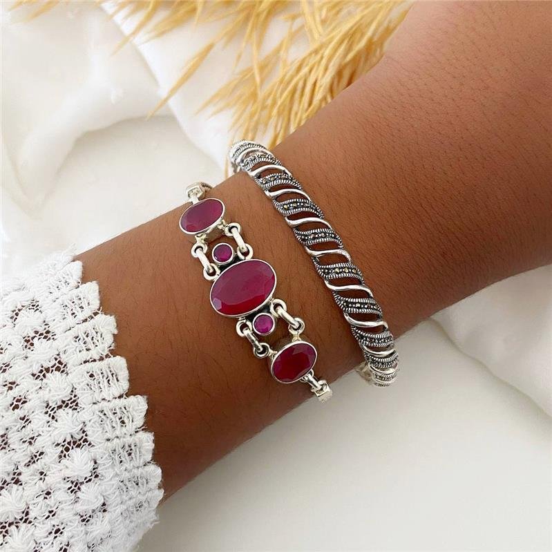 BRACELETE PRATA 925 VOLTAS COM MARCASSITA