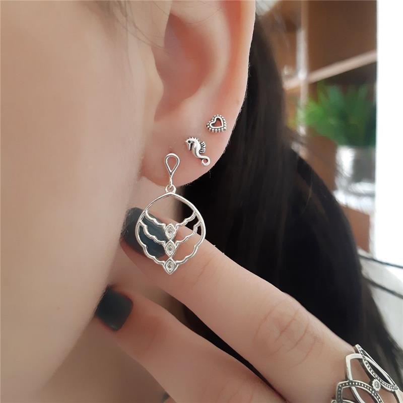 BRINCO 925 MINI CORAÇÃO COM BOLINHAS