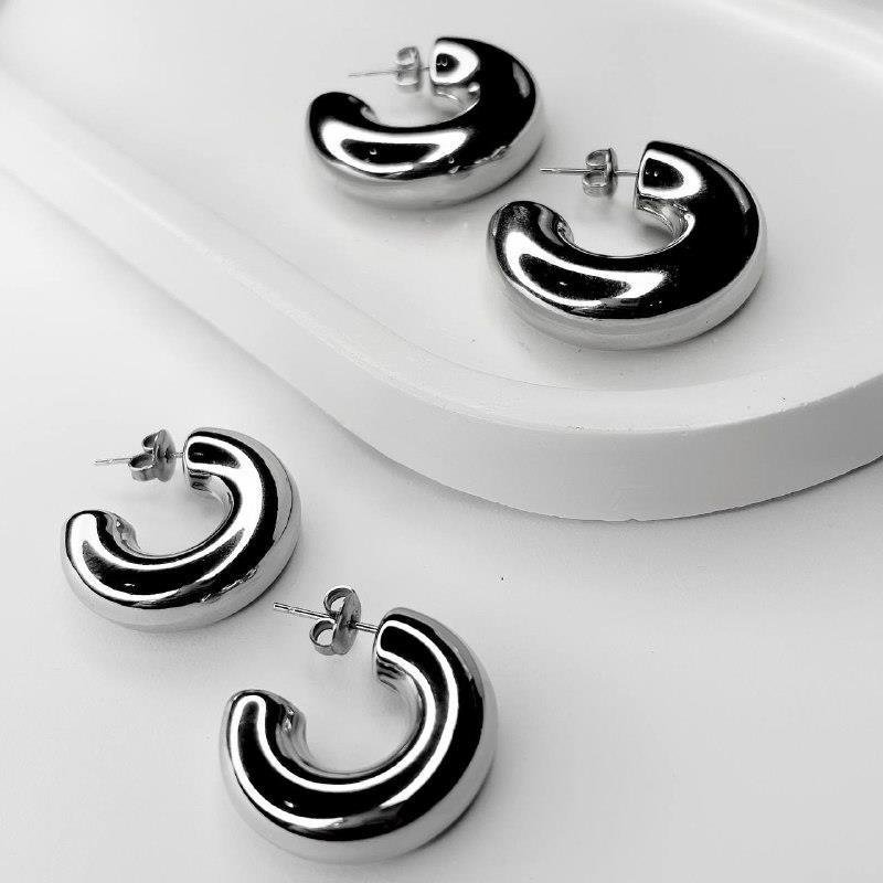 BRINCO AÇO INOX MEIA ARGOLA ABAULADA 'G'
