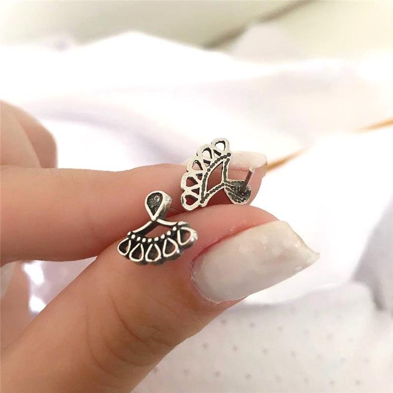 BRINCO PRATA 925 LEQUE GOTA PEQUENO