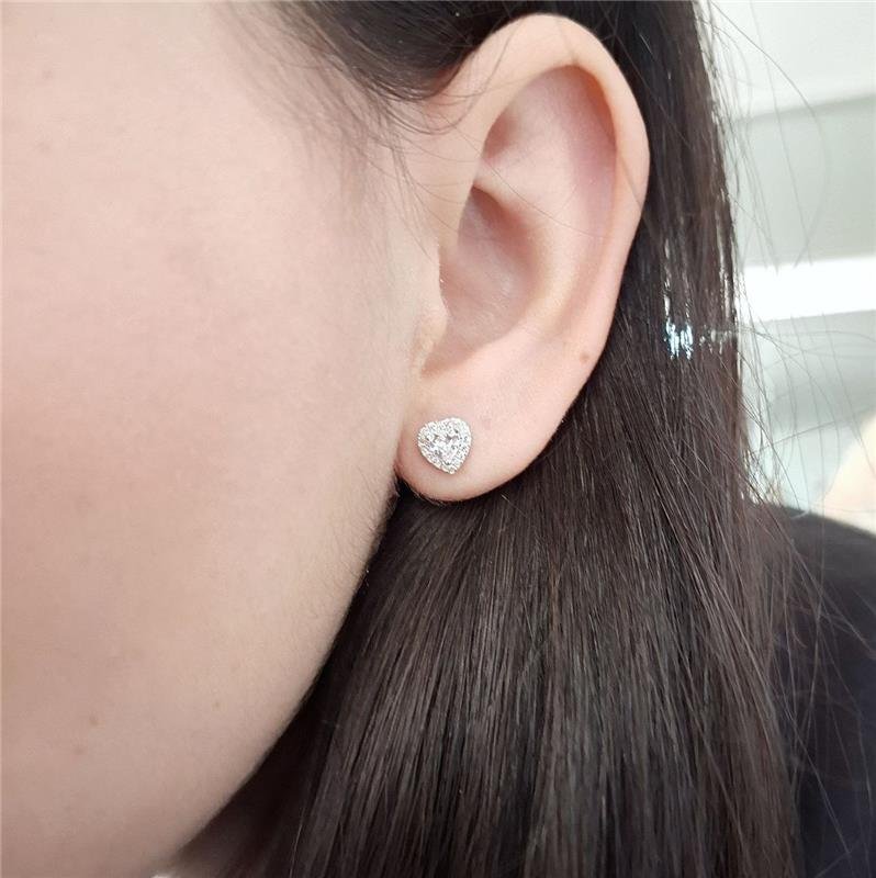 BRINCO PRATA 925 CORAÇÃO 7MM ZIRCONIAS CRAVEJADO