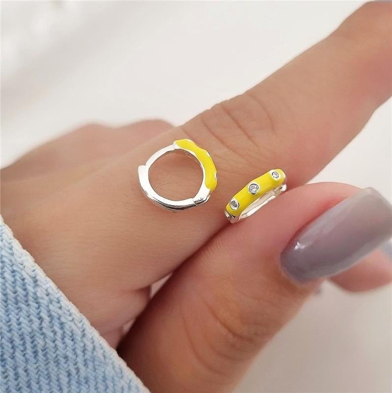 BRINCO PRATA 925 ARGOLA AMARELA COM PEDRA