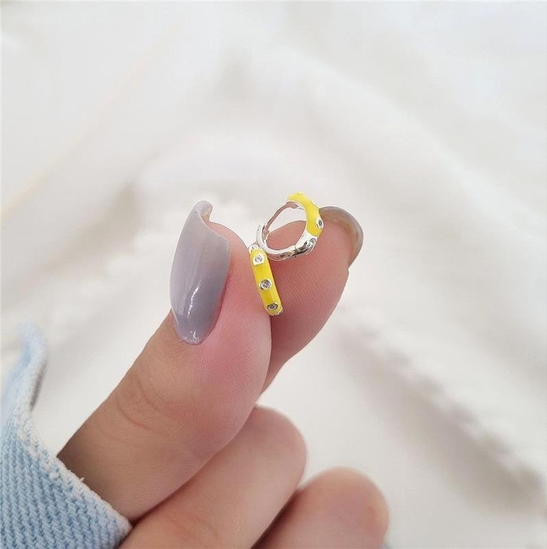 BRINCO PRATA 925 ARGOLA AMARELA COM PEDRA