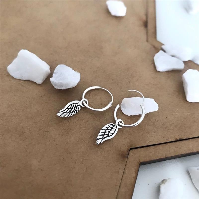 BRINCO PRATA 925 ARGOLA COM ASA