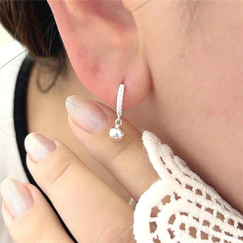 BRINCO PRATA 925 ARGOLA COM BOLINHA