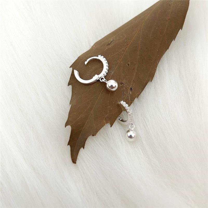 BRINCO PRATA 925 ARGOLA COM BOLINHA