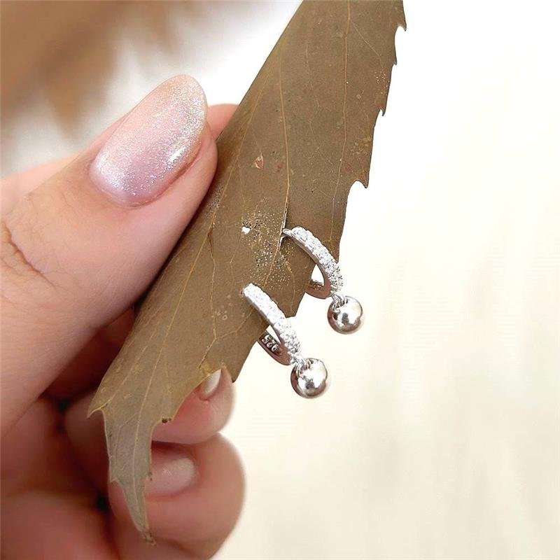 BRINCO PRATA 925 ARGOLA COM BOLINHA