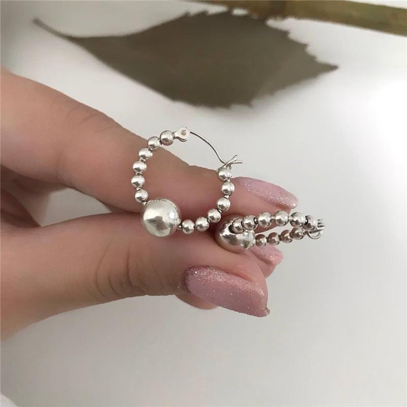 BRINCO PRATA 925 ARGOLA COM BOLINHAS