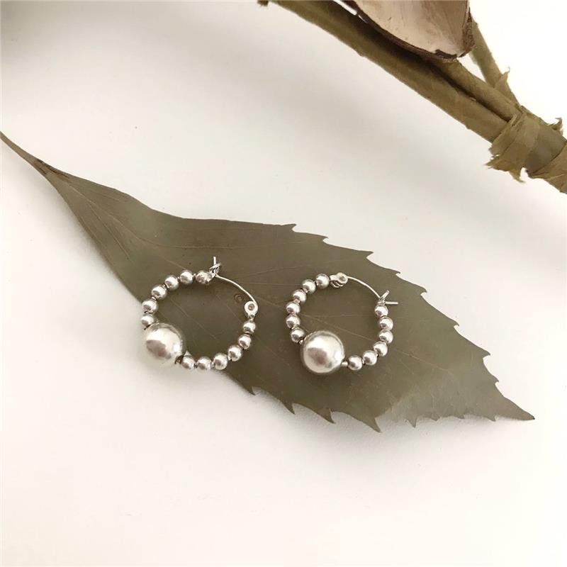 BRINCO PRATA 925 ARGOLA COM BOLINHAS