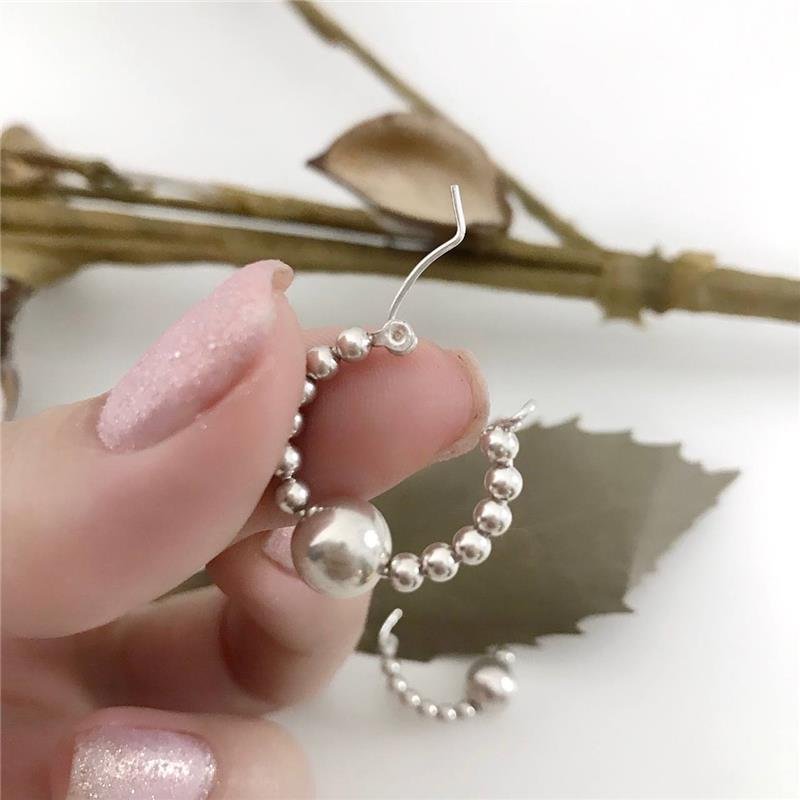 BRINCO PRATA 925 ARGOLA COM BOLINHAS