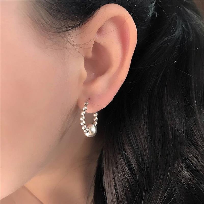 BRINCO PRATA 925 ARGOLA COM BOLINHAS