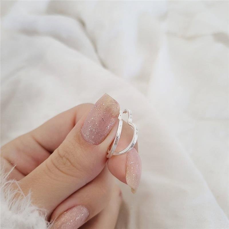 BRINCO PRATA 925 ARGOLA CORAÇÃO 1,8 CM