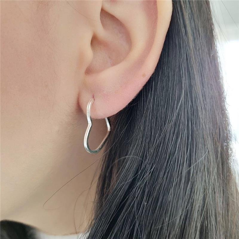 BRINCO PRATA 925 ARGOLA CORAÇÃO 2,2 CM