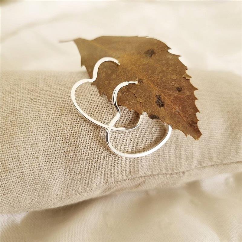 BRINCO PRATA 925 ARGOLA CORAÇÃO 2,5 CM